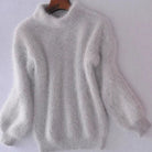 Women's Sweater Fluffy Turtleneck Relaxed Fit Knit for Winter Comfort 2