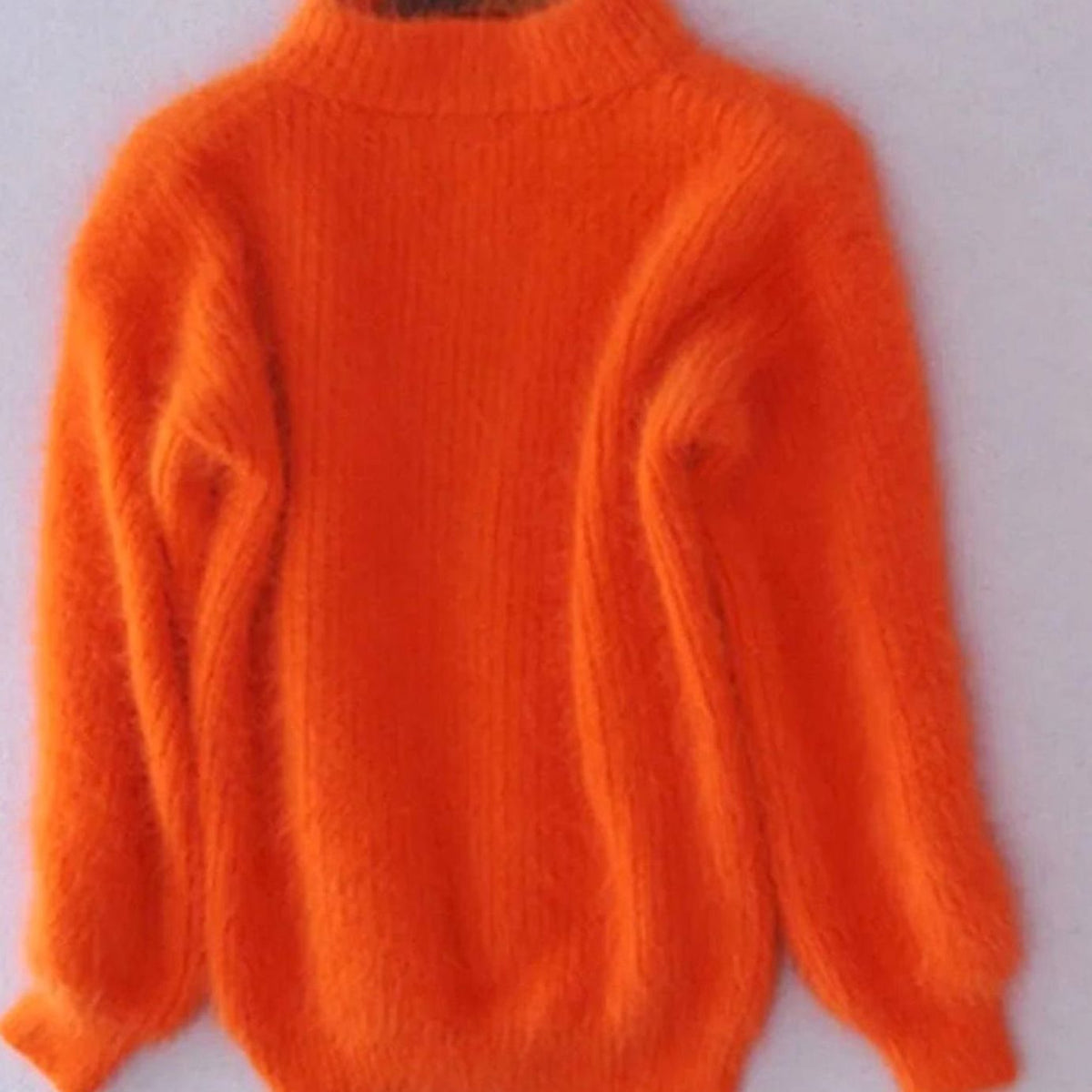 Women's Sweater Fluffy Turtleneck Relaxed Fit Knit for Winter Comfort 4