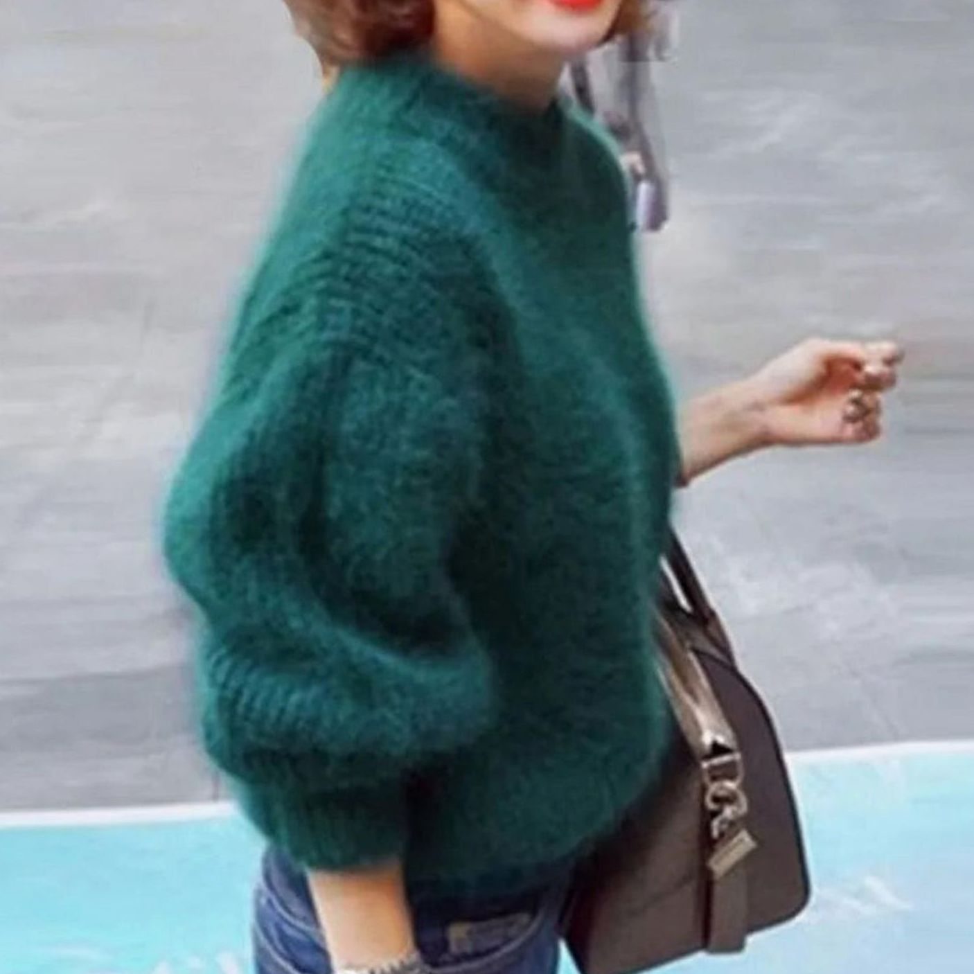 Women's Sweater Fluffy Turtleneck Relaxed Fit Knit for Winter Comfort 5