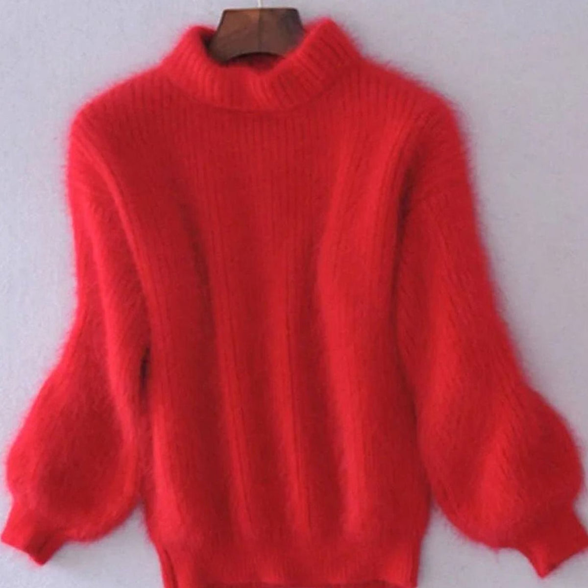Women's Sweater Fluffy Turtleneck Relaxed Fit Knit for Winter Comfort 6