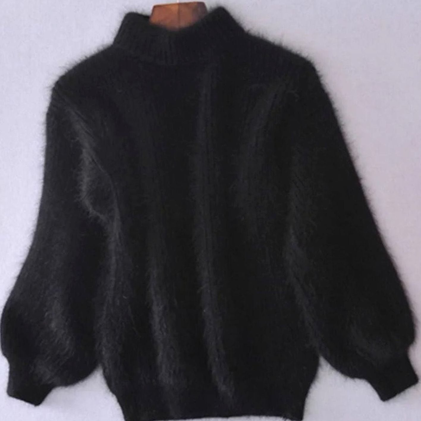 Women's Sweater Fluffy Turtleneck Relaxed Fit Knit for Winter Comfort 7