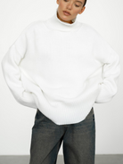Women's Turtleneck Sweater in Wool Blend Knit