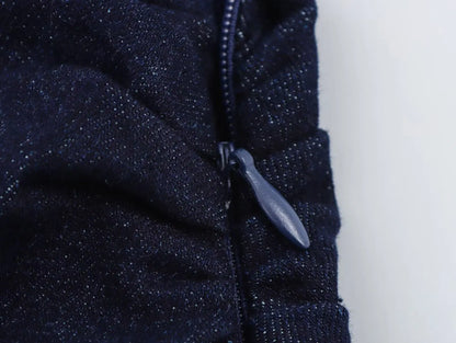 Beline | Dames Mouwloze Mini Jurk in Slank Denim Design