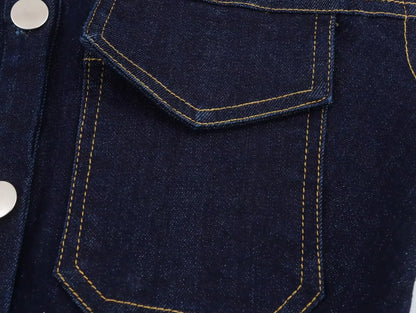 Beline | Dames Mouwloze Mini Jurk in Slank Denim Design