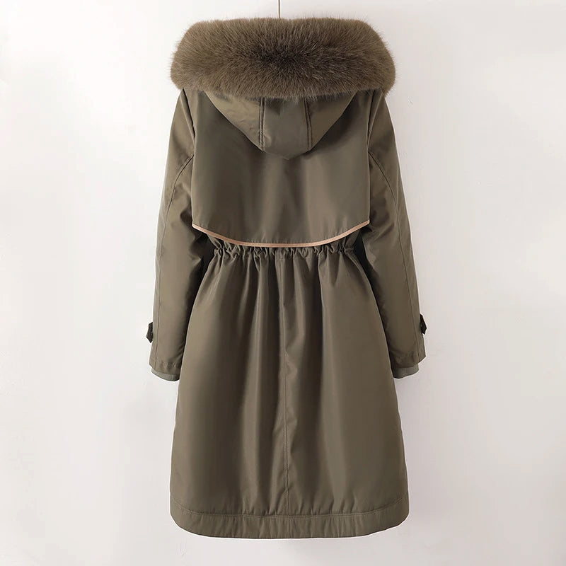 Dames Lange Parka Jas – Faux Fur Trim, Waterafstotend, Casual voor Koudere Dagen