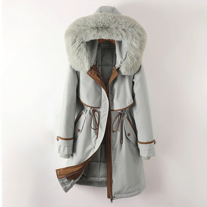 Dames Lange Parka Jas – Faux Fur Trim, Waterafstotend, Casual voor Koudere Dagen