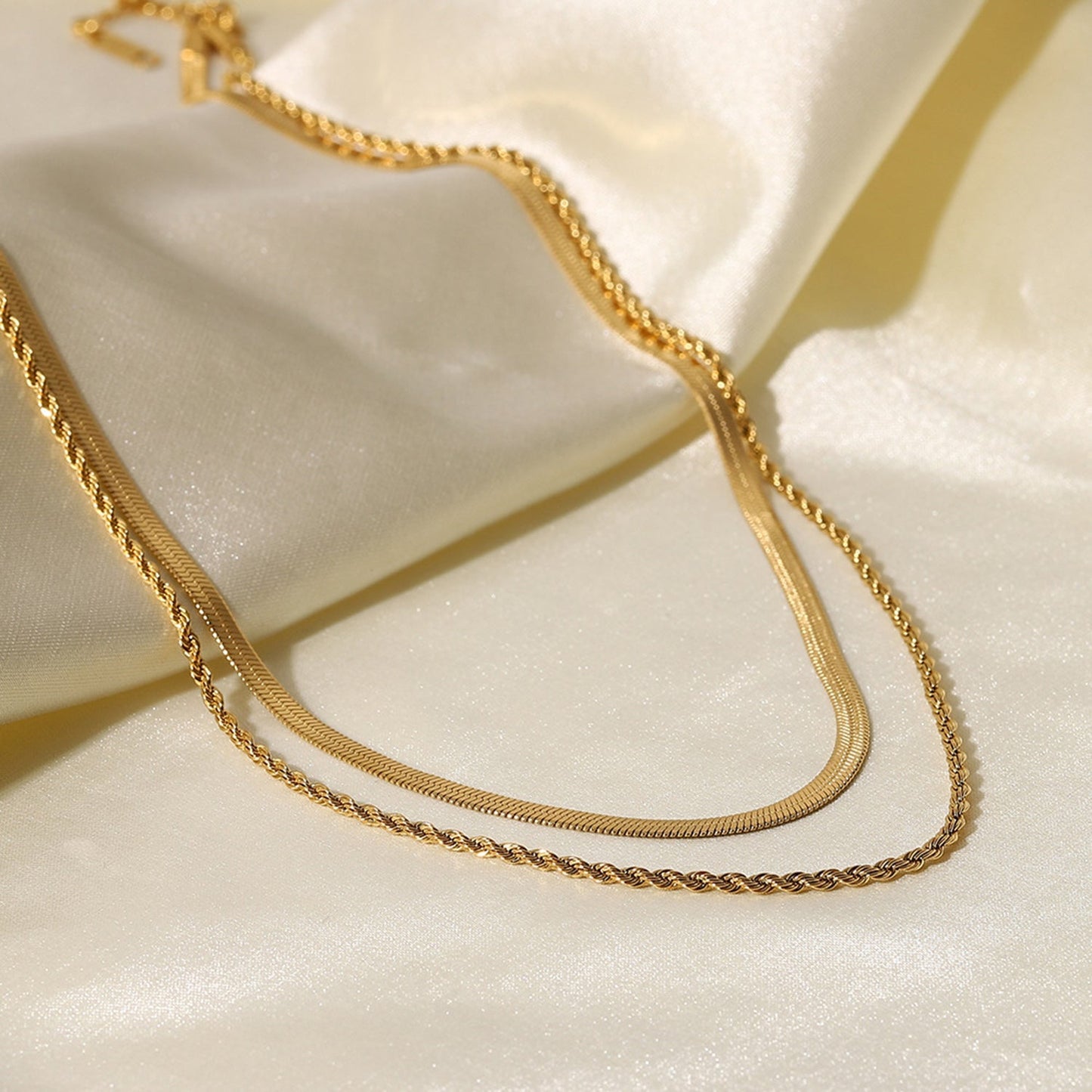 Gelaagde 18K Gouden Ketting | Dames ketting met dubbele schakel en tijdloze luxe