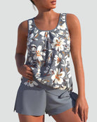 Women's Tankini Set Floral Print Shaping Two-Piece Swimwear