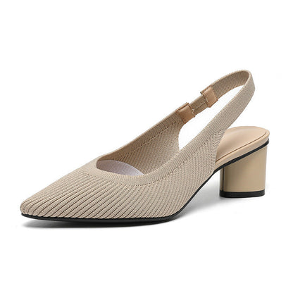 Slingback Hakken | Dames Pumps met Puntige Neus en Lage Blokhak
