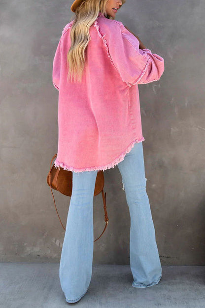 Suzanne | Dames Spijkerjas Oversized met Franjes – Trendy Casual Look voor Elk Seizoen