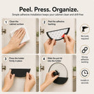 adhesive pot lid holders for cabinet doors in black