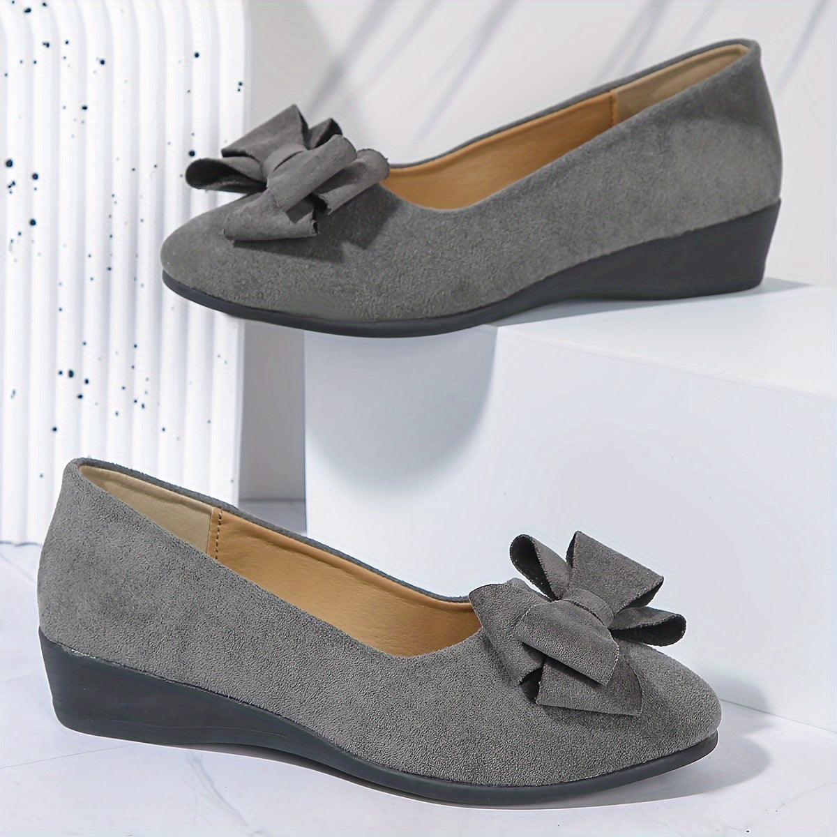 Women's Orthopaedic Flat Shoes with Bow Detail