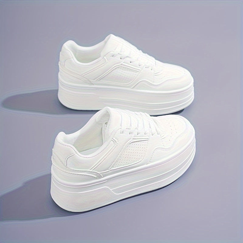 Qiana | Sneakers Dames – Witte Plateau Sneakers met Comfortabele Pasvorm en Trendy Design