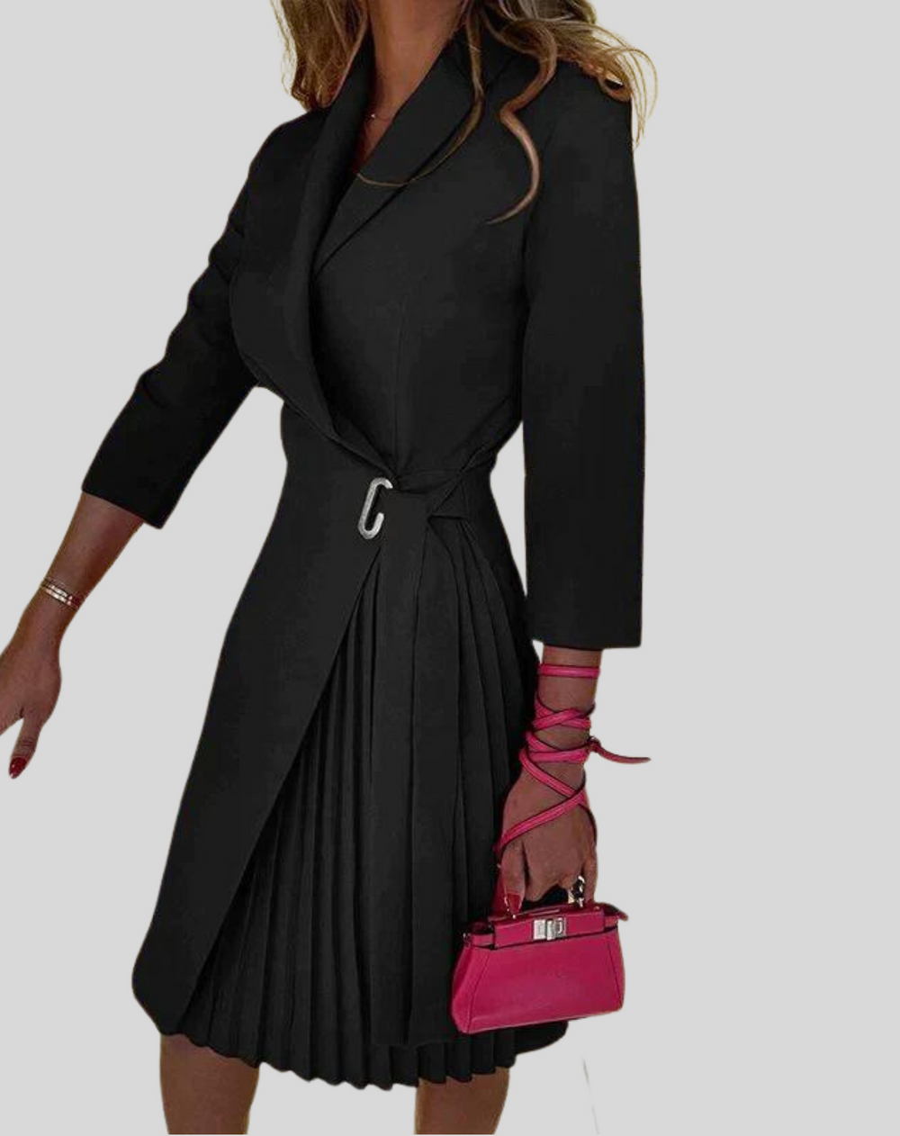 Milou | Dames Blazerjurk met Plissé Rok – Elegante Pasvorm & Stijlvolle Details