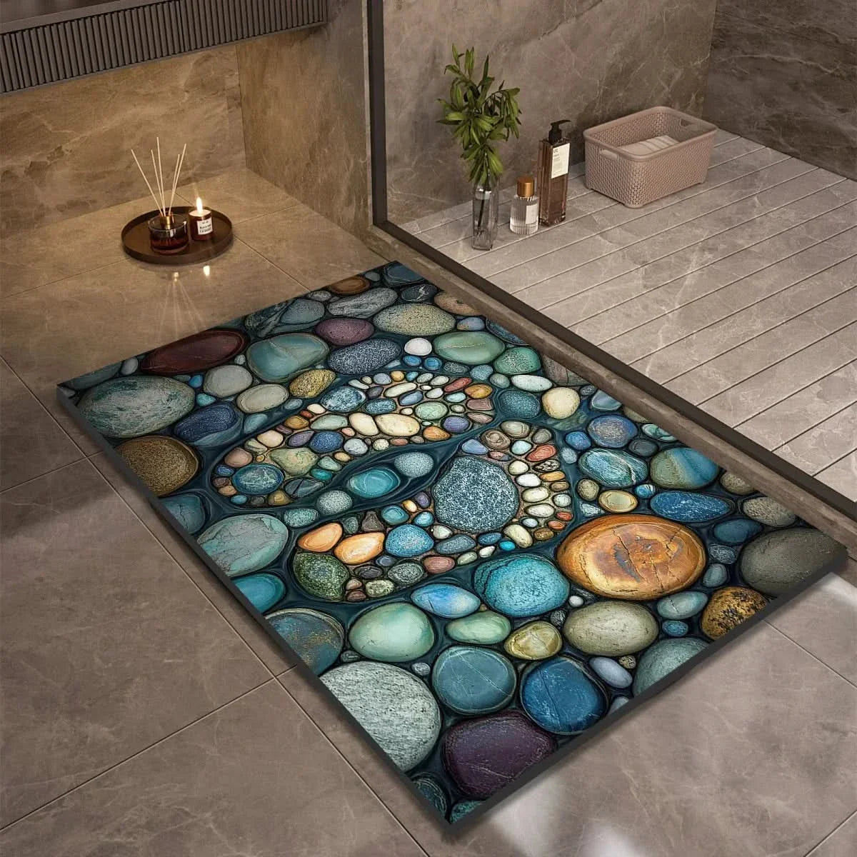 Non-Slip Diatomite Floor Mat – Quick-Drying Bath Mat for Bathroom & Kitchen