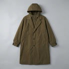 Kensington Overcoat — Army Green, flat lay front on grey seamless