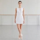 ballet leotard — White mesh open back front — view 9