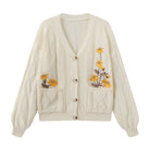 Winsome™ | Women's Floral Embroidered V-Neck Button Cardigan