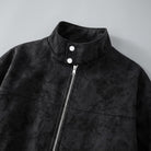 Orta Faux-Suede Jacket — Black, studio detail