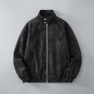 Orta Faux-Suede Jacket — Black, front flat lay