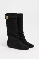 Women's Over-the-Knee Boots Draped in Black — primary product