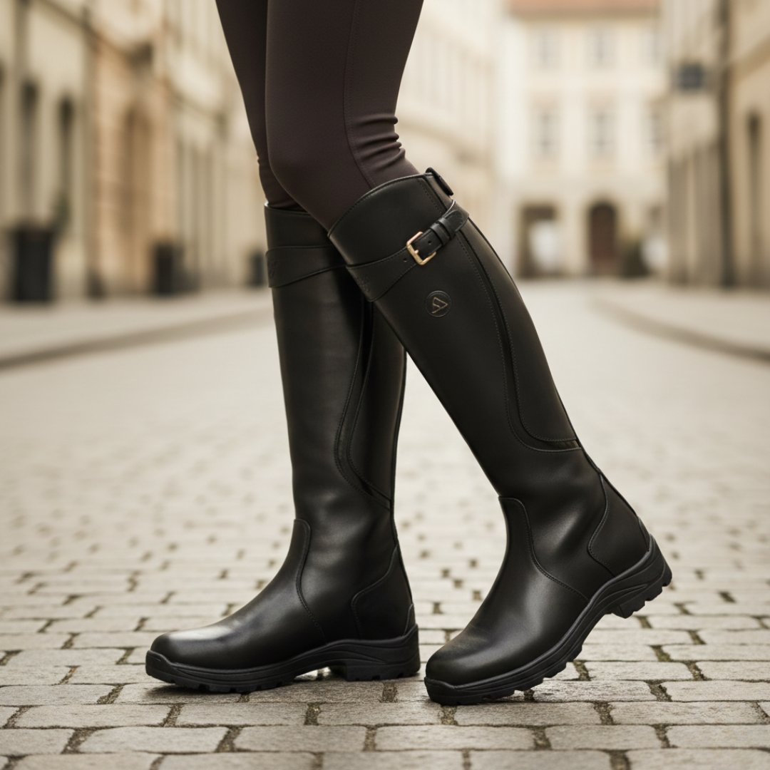 Women's Waterproof Knee-High Boots with Adjustable Calf Strap