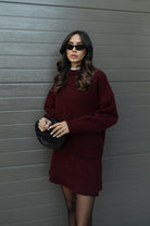Women's Knit Sweater and Skirt Set - Oversized Top with Fitted Skirt