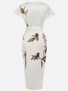 Devorah Leaf Print Wrap Midi Dress_7