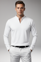 Men's Buttonless V-Neck Shirt with Short Sleeves