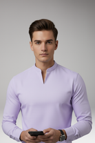 Men's Buttonless V-Neck Shirt with Short Sleeves