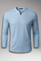 Men's Buttonless V-Neck Shirt with Short Sleeves