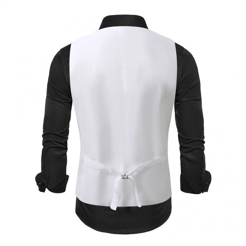 Men's Glitter Waistcoat with Satin Collar