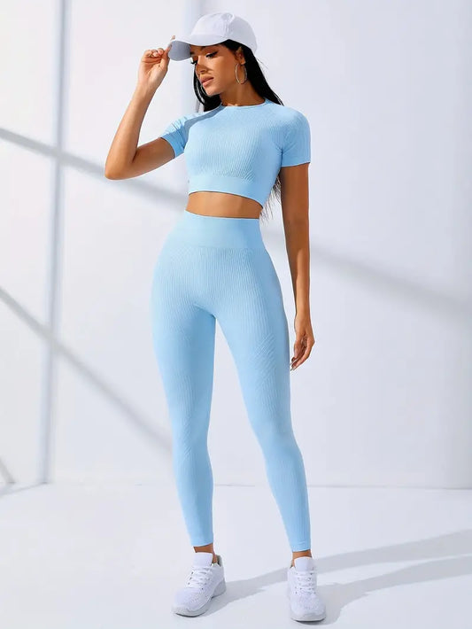Mariel | Dames Gym Set – Cropped Top, High-Waist Legging, Bil-Lift & Shaping Effect