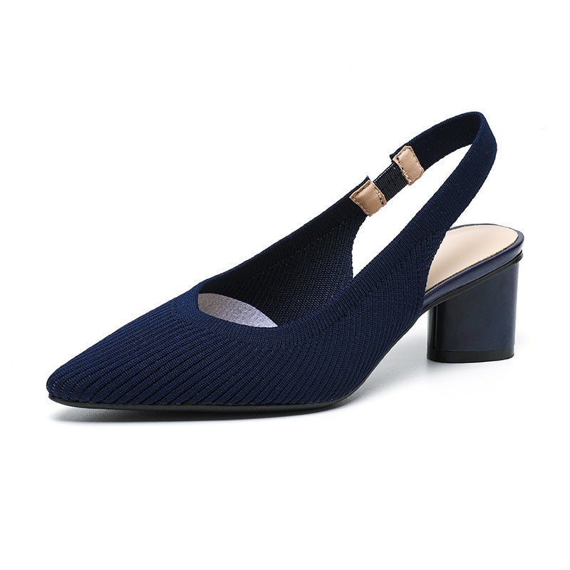 Slingback Hakken | Dames Pumps met Puntige Neus en Lage Blokhak