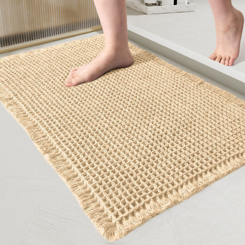 Non-Slip Waffle Bath Mat, Quick-Dry Polyester Floor Mat