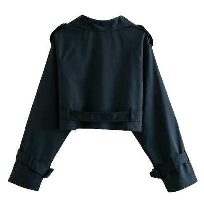 Korte Trenchcoat Dames – Trendy Cropped Model in Tijdloos Design