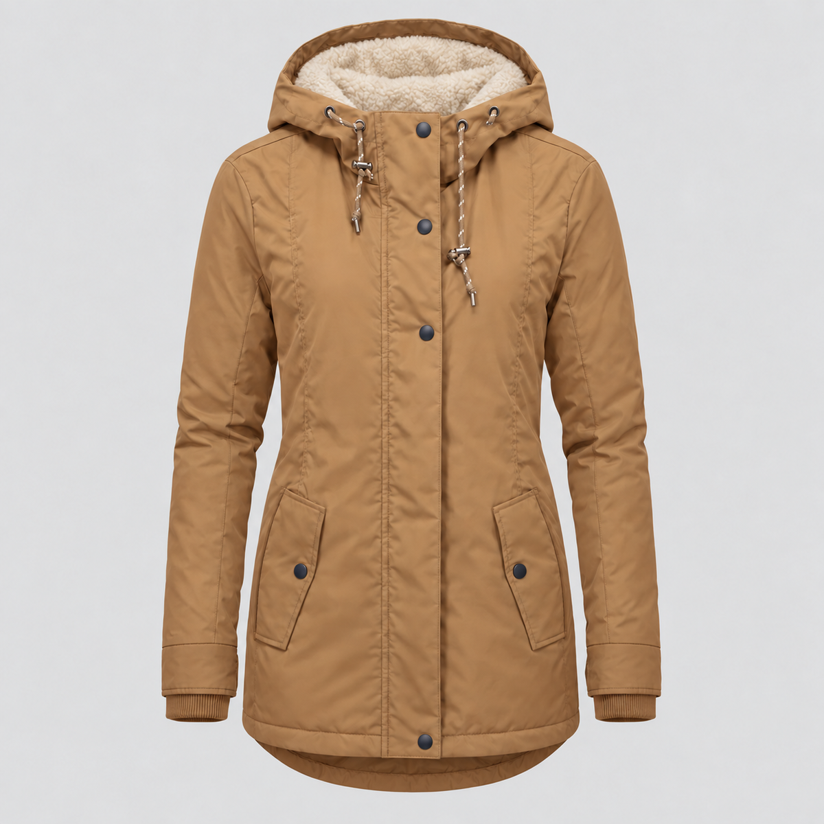 Women's Long Waterproof Winter Coat with Hood and Warm Lining