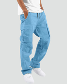 Men's Cargo Pants with Multiple Pockets and Adjustable Waist for Everyday Wear