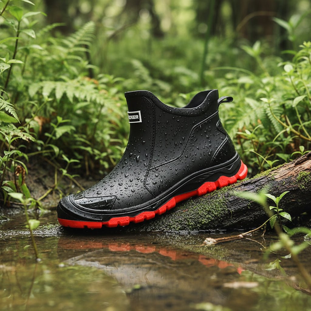 Women's Waterproof Rubber Boots - Ankle-High Rain Boots