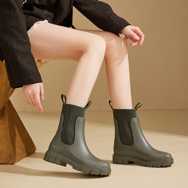 Women's Waterproof Rubber Boots with Non-Slip Sole