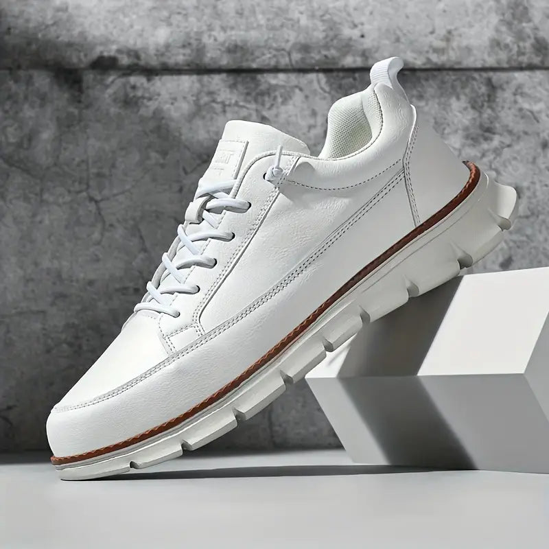 Men's Leather Sneakers with Orthopedic Cushioned Insole