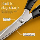Spring-Assisted Zigzag Pinking Shears – Hardened Steel Fabric Scissors