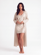 Women's Silk Nightgown and Robe Set - 2-Piece Sleepwear