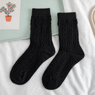 Women's Wool Socks – Classic Cable Knit Mid-Crew