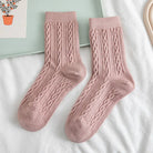 Women's Wool Socks – Classic Cable Knit Mid-Crew