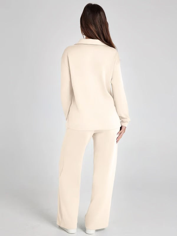 Women's Two-Piece Loungewear Set – Soft Fabric, Long Sleeves