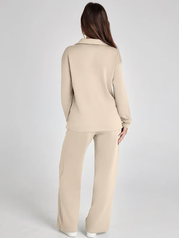 Women's Two-Piece Loungewear Set – Soft Fabric, Long Sleeves