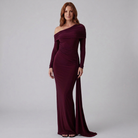 Maternity One-Shoulder Cocktail Dress with Stretch Jersey Fabric