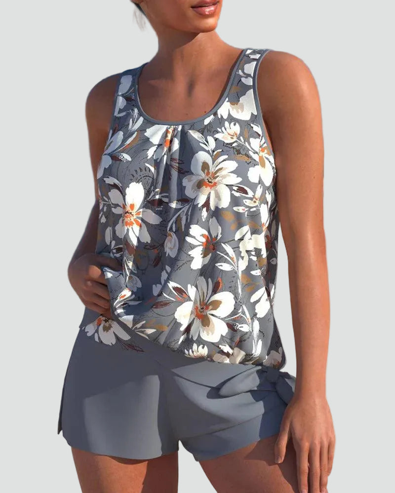Women's Tankini Set Floral Print Shaping Two-Piece Swimwear