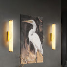 Marble Wall Sconce with Vertical Cylindrical LED Light, Copper Finish